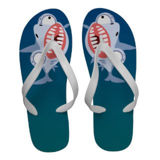 Crazy Shark Flip Flops