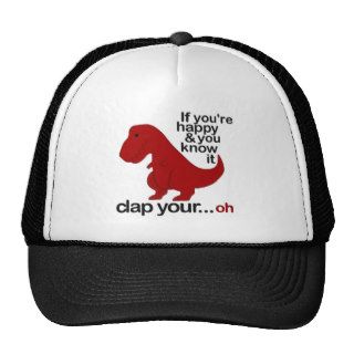 Clapping Dinosaur Mesh Hat