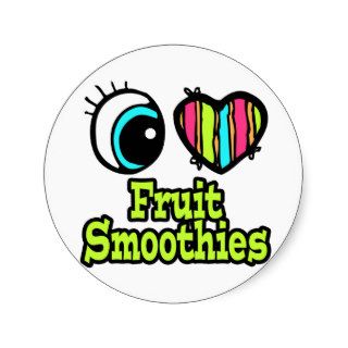 Bright Eye Heart I Love Fruit Smoothies Stickers