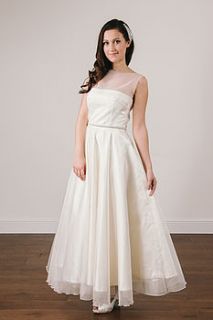 lily tea length organza wedding overdress by lisa wagner designs