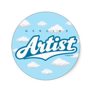 Genuine Artist   sticker (white/sky)