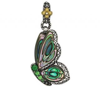 Barbara Bixby Sterling/18K Carved Abalone Butterfly Charm —