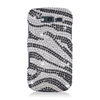 Eagle Cell PDSAMBLAZE4GF370 RingBling Brilliant Diamond Case for Samsung Galaxy S Blaze 4G   Retail Packaging   Black/Siver Zebra Cell Phones & Accessories