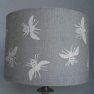 hand printed little bees lampshade by helkatdesign