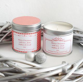 personalised christmas scented candle by andrea fay's