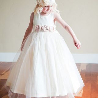 cotton silk and tulle flower girl dress by gilly gray