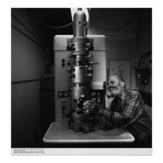 Ansel Adams with Electron Microscope, April, 1965 Poster