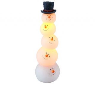 Candle Impressions 10 Stacked Snowman Flameless Candle w/ Timer —