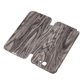 Generic Gray Flip Woods PU Leather Battery Case for Samsung Galaxy Note 2 II N7100 Cell Phones & Accessories