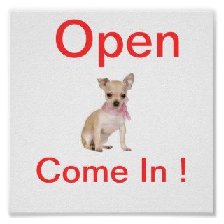 Chihuahua Dog Open Sign Posters