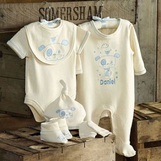 personalised organic boy's six piece set by my 1st years