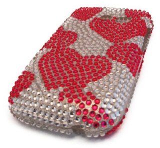 Samsung R375c Straight Talk Silver Pink Heart Valentine Bling Jewel Diamond Bedazzle Dazzle CASE SKIN COVER PROTECTOR Cell Phones & Accessories