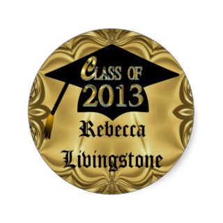 Class Of 2013 Gold With Cap Graduation Stickers