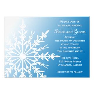 Blue Snowflake Winter Wedding Invitation