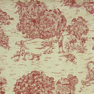 54'' Wide Harvest Toile Red/Natural Fabric By The Yard Arts, Crafts & Sewing