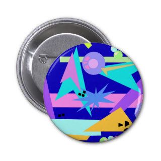 Totally 80's Neon Pattern Button