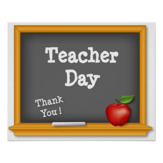 Teacher Day Poster, Thank You  Blackboard, Apple