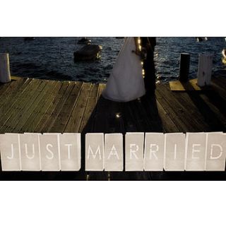 wedding lanterns 'just married' by beautiful day