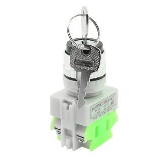AC 380V 10A DPST 3 Position Rotary Selector Key Lock Switch 1 N/O 1 N/C   Wall Light Switches  