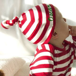personalised stripy knot hat by precious little plum