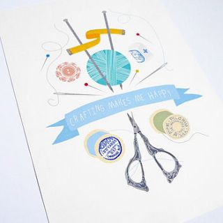 'crafting makes me happy' print by tea & ceremony