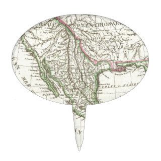 Vintage Map of Texas and Mexico Territories (1810) Cake Topper