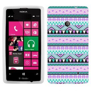 Nokia Lumia 521 Aztech Andes Mauve and Teal Pattern Phone Case Cover Cell Phones & Accessories