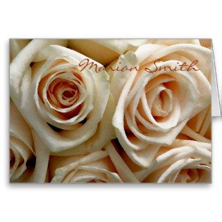 Cream Rose Bouquet Placecard Cards
