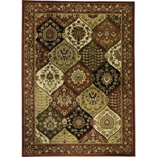 Victorian Panel Red Area Rug (3 11 X 5 3)