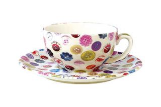 button cup and saucer by lily and lime home