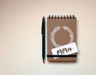 personalised hand illustrated notebook a7 by blue eggs and tea