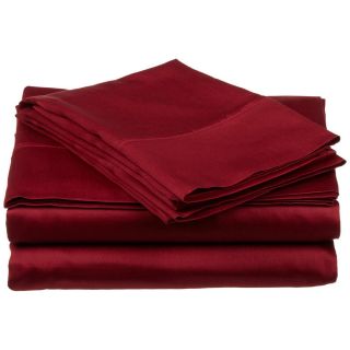 Home City Inc. Microfiber Solid Plain 100 percent Wrinkle free Sheet Set Red Size Twin XL
