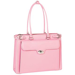 McKlein Women's Pink Winnetka Italian Leather Laptop Briefcase McKlein USA Laptop Cases