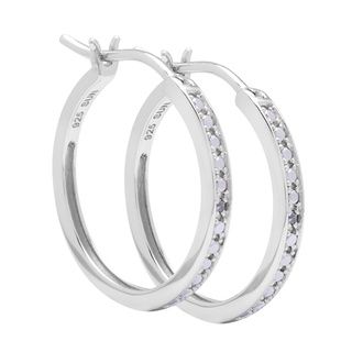 Sterling Silver Diamond Accent Hoop Earrings Diamond Earrings