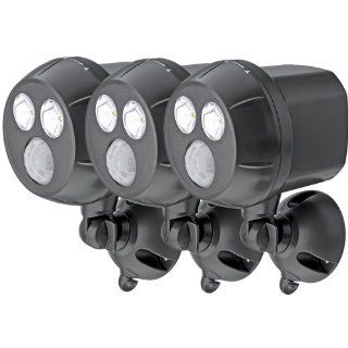 Mr Beams MB393 300 Lumen Weatherproof Wireless Battery Powered LED Ultra Bright Spotlight with Motion Sensor, Brown, 3 Pack   Wall Porch Lights  