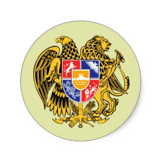 Armenia Coat of Arms detail Round Stickers