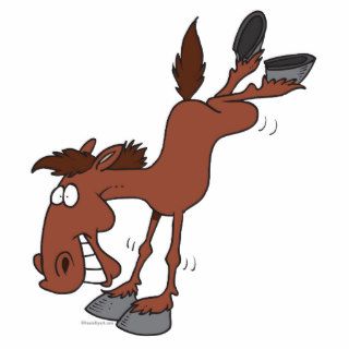 silly high kick horse cartoon character acrylic cut out