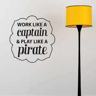 work like a captain wall sticker by snuggledust studios