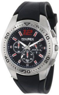 Haurex Italy Men's 3A384UNR Speed Black/Red Chronograph Watch at  Men's Watch store.