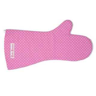 pink spotty oven glove by posh pinnies