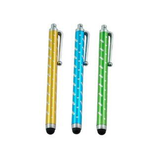 iClover Quality 9PCS Colorful Stylus Pen Yellow/Light blue/Green & Shimmering Capacitive Stylus Pen / Touch screen Pen with Spiral stripes for iPhone 4/ 4S / iPad 2 3/ HTC/ Galaxy Tab / Other Touch Screen Devices Cell Phones & Accessories
