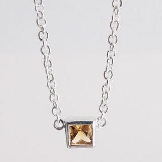 sterling silver citrine necklace by wue