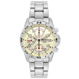 Seiko Men's SND385 Stainless Steel Chronograph Watch Watches