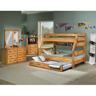 Discovery World Furniture Convertible Twin over Full Three Drawer Bunk