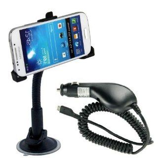Accessory Kit Car Charger & Windshield Suction Mount Holder for Samsung Galaxy S4 Mini i9190 Cell Phones & Accessories
