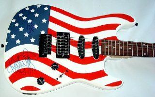 American Idol Kristy Lee Cook & Chikezie Signed Flag Guitar PSA American Idol Entertainment Collectibles