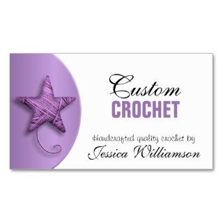 Crochet   Star Shaped Yarn Purple Business Cards