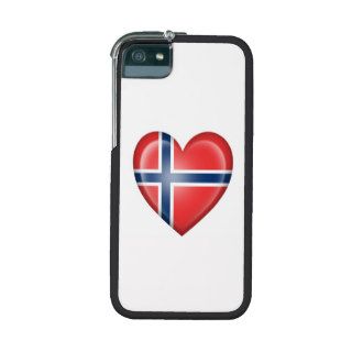 Norwegian Heart Flag on White Case For iPhone 5