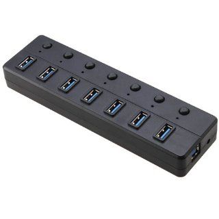 AGPtek 5 Gbit/s 7 Port USB 3.0 Extension Hub with Power Adapter and USB 3.0 Cable ((VIA VL812 Chipset) Computers & Accessories