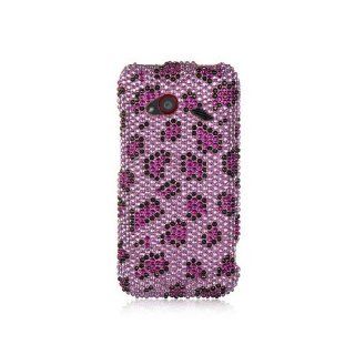 Purple Leopard Bling Gem Jeweled Crystal Cover Case for HTC Droid Incredible 4G LTE 6410 Cell Phones & Accessories
